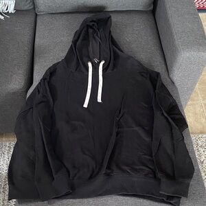 Buffalo David Bitton Black Hoodie with White Drawstrings